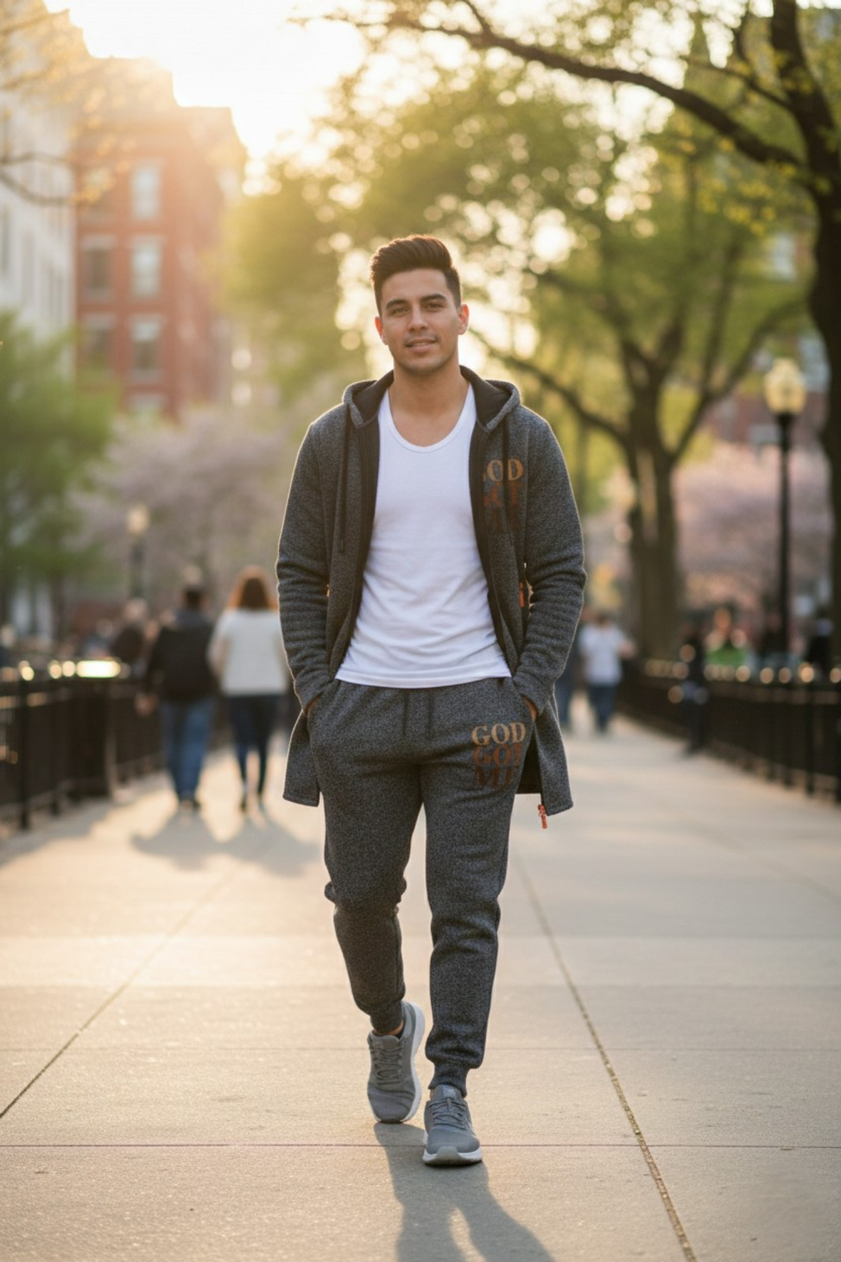 GOD GOT ME ZIPPER HOODIE SETS