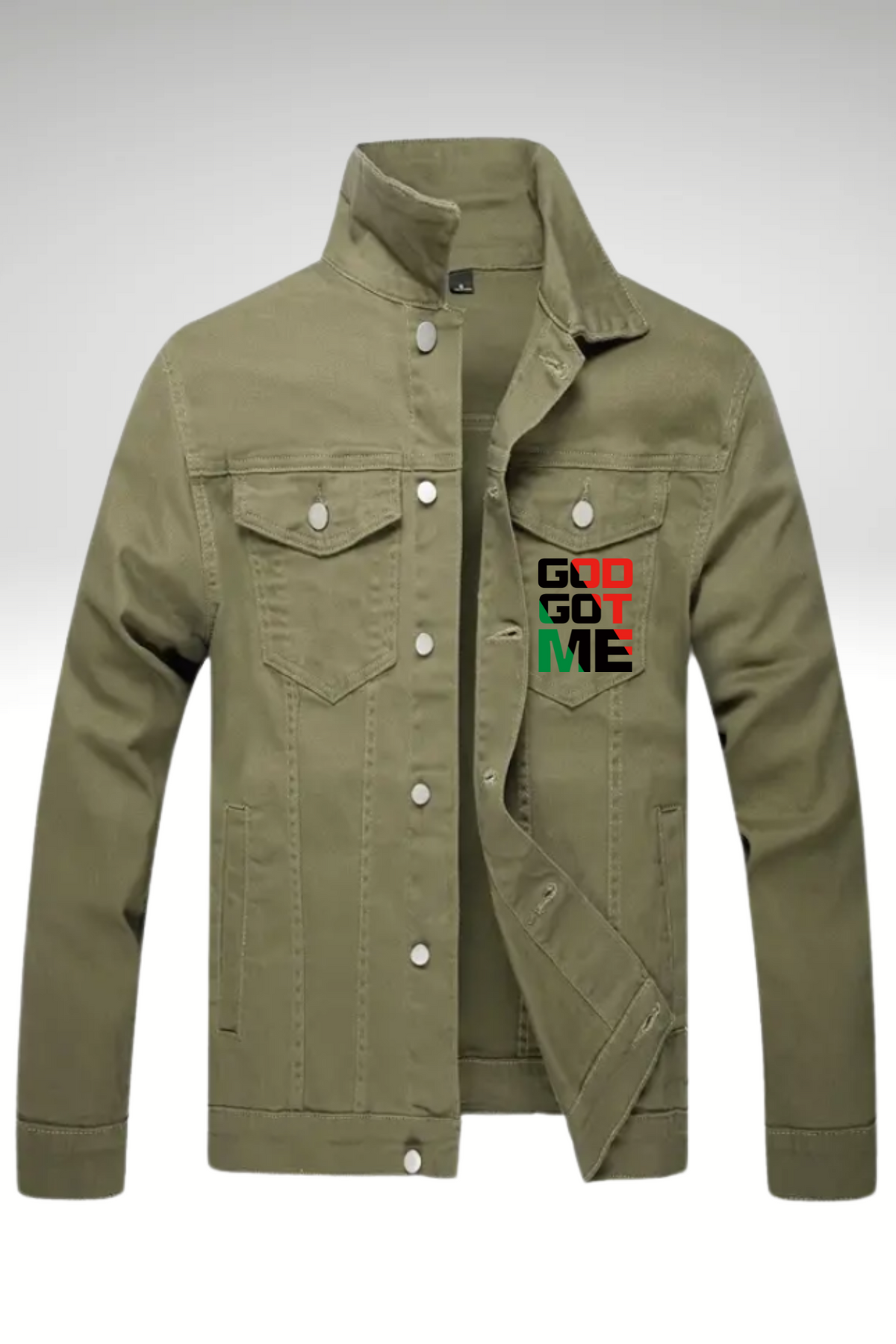 JUNETEENTH DENIM GOD GOT ME JACKET