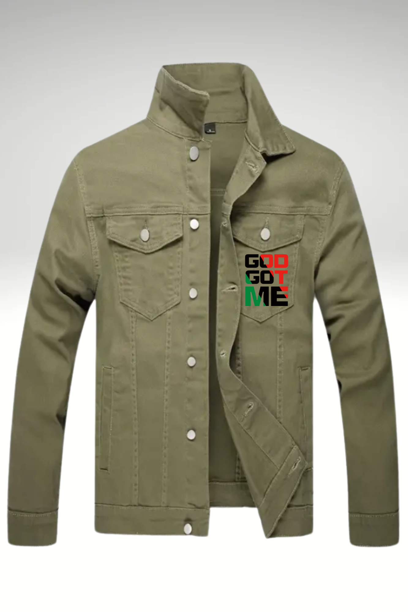 JUNETEENTH DENIM GOD GOT ME JACKET