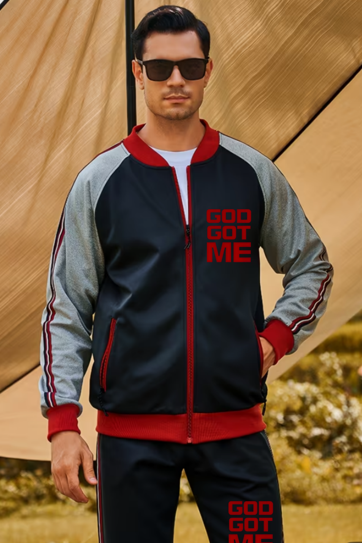 RED VIBES GOD GOT ME SUIT