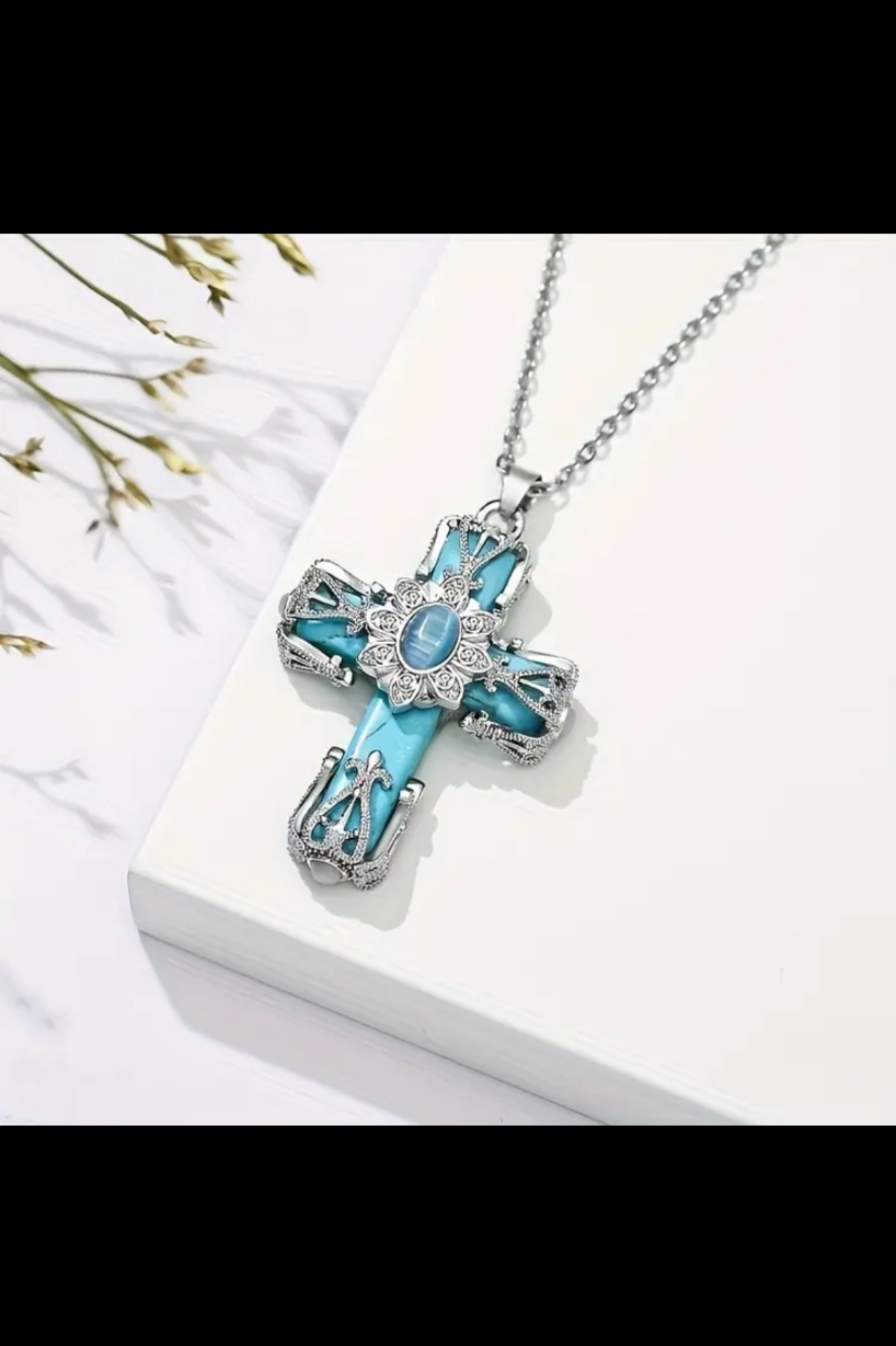 CRYSTAL CROSS NECKLACE - FAITH IS A TREASURE