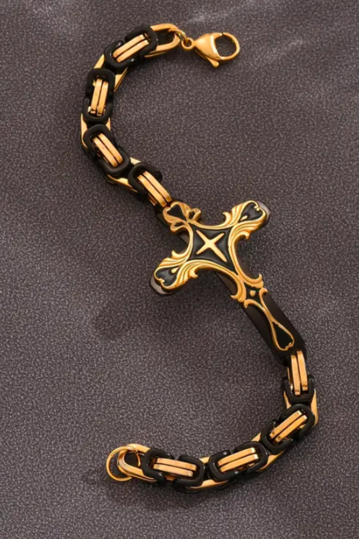 ETERNAL FAITH STAINLESS STEEL CROSS BRACELET