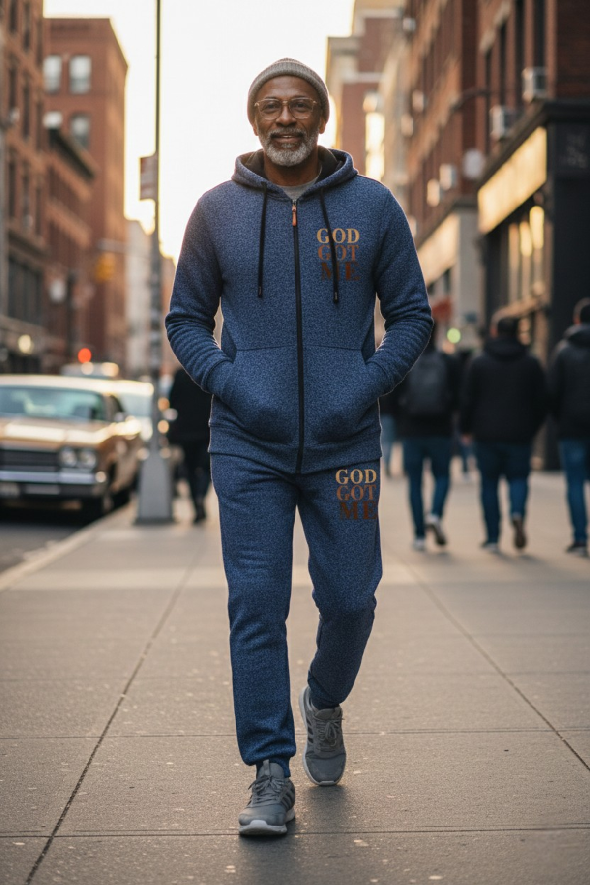 GOD GOT ME ZIPPER HOODIE SETS