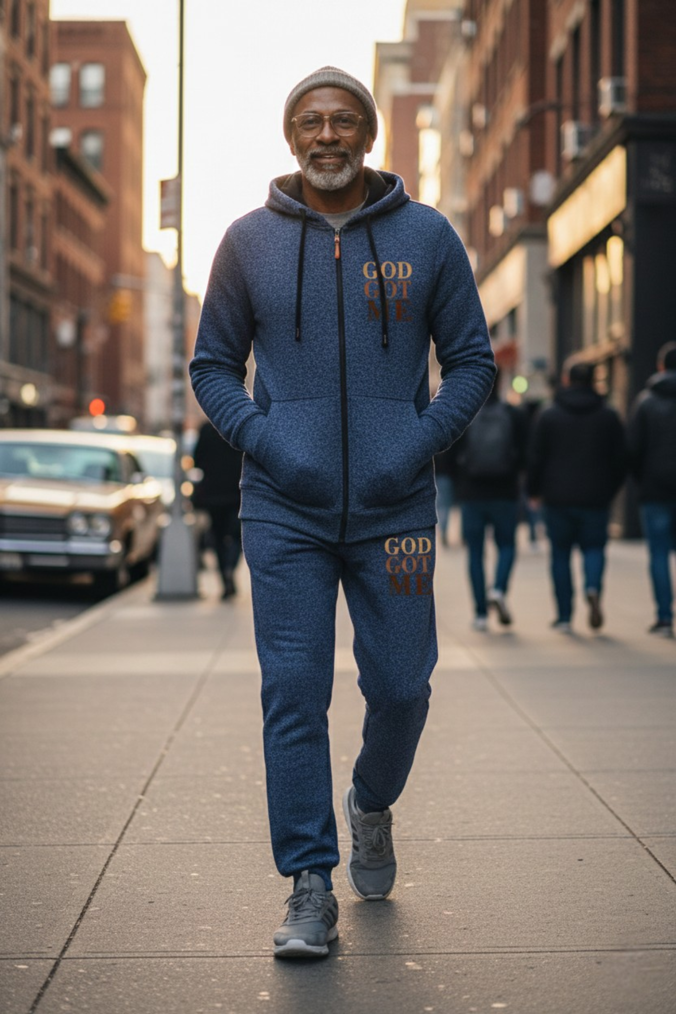 GOD GOT ME ZIPPER HOODIE SETS