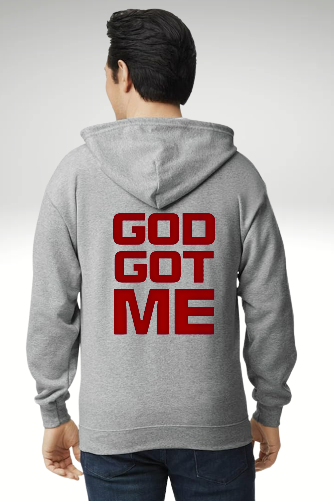 RED VIBES GOD GOT ME ZIPPER HOODIE