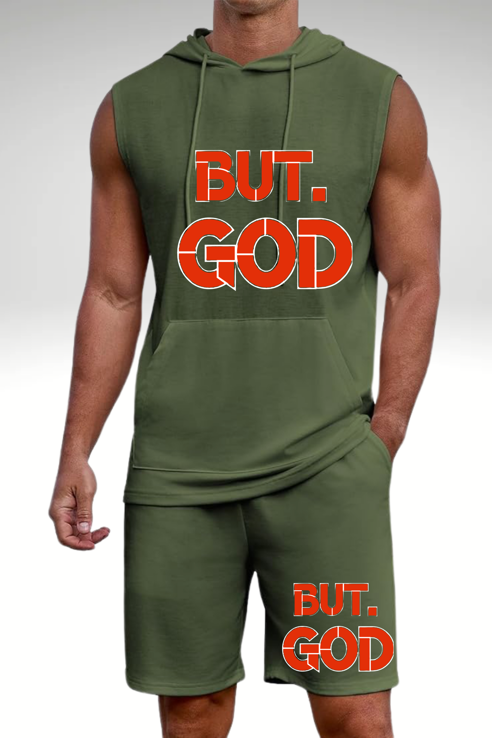 BUT GOD HOODIE SHORT SET