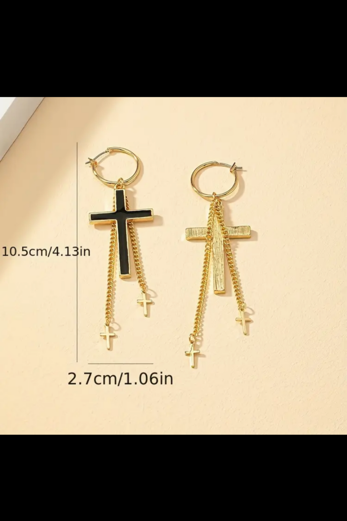 FAITHFUL GLORY CROSS CHAIN EARRINGS