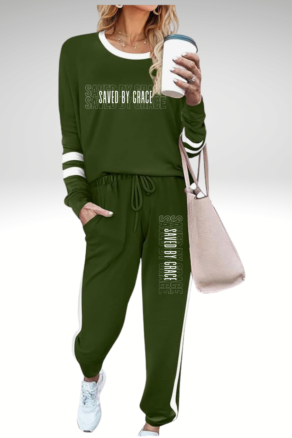 SAVED BY GRACE SWEATSHIRT SETS - FAITH IS A TREASURE