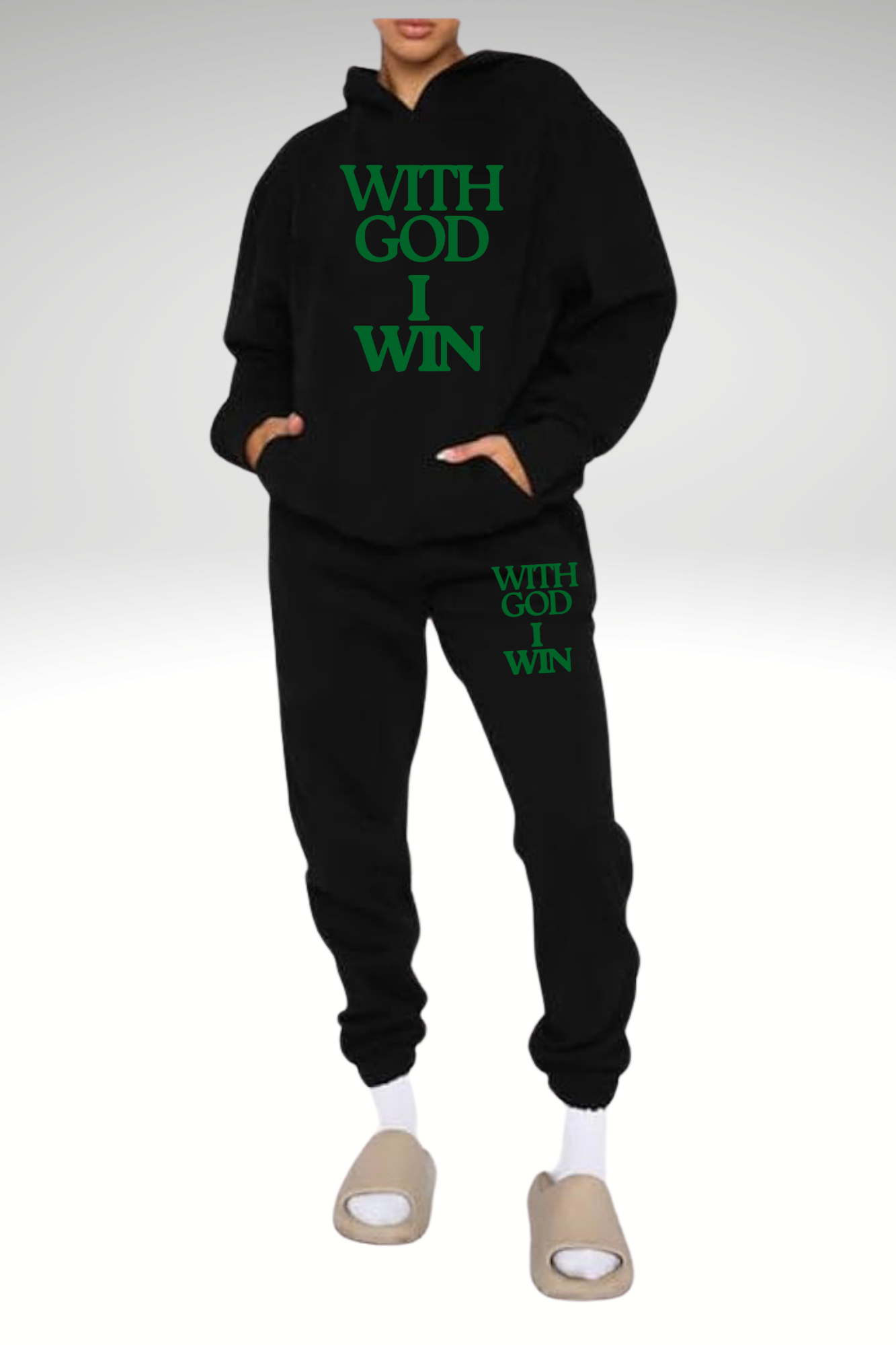 WITH GOD I WIN HOODIE SET