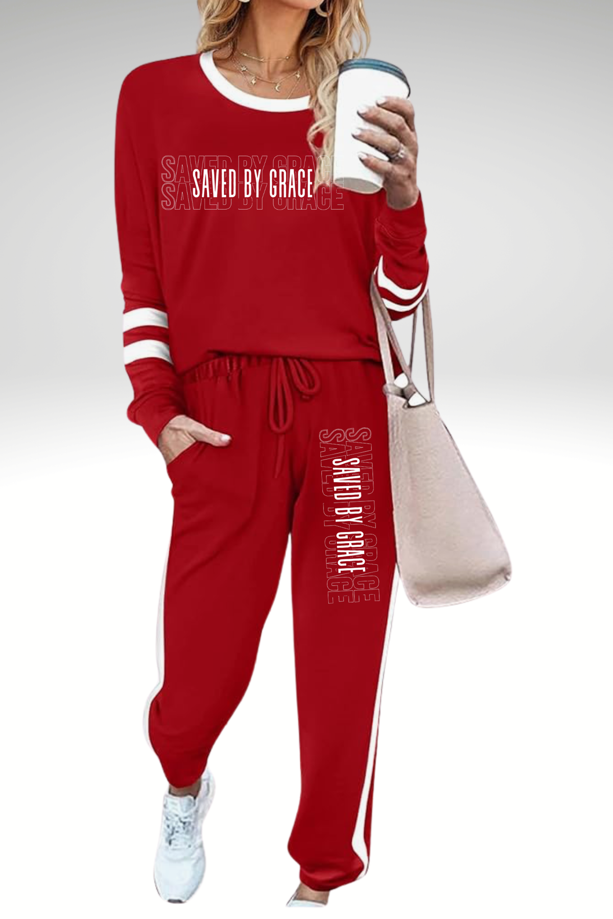 SAVED BY GRACE SWEATSHIRT SETS - FAITH IS A TREASURE