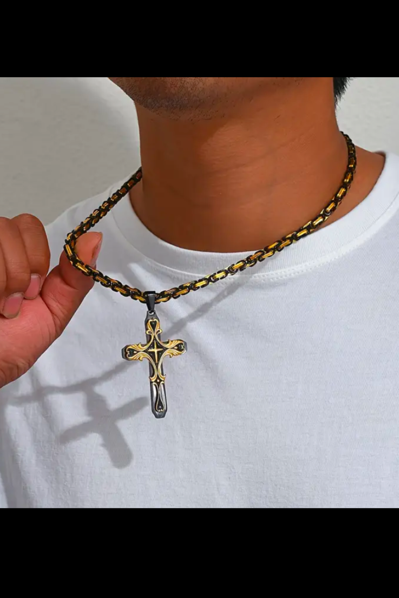 ETERNAL FAITH STAINLESS STEEL CROSS CHAIN
