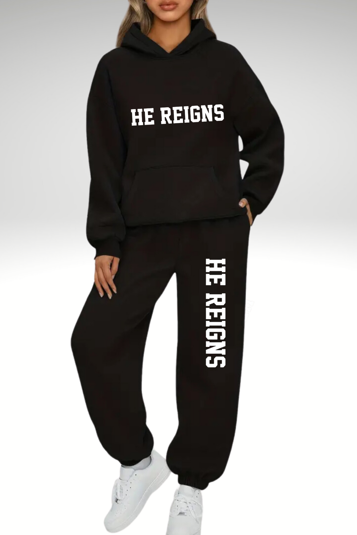 HE REIGNS HOODIE SET