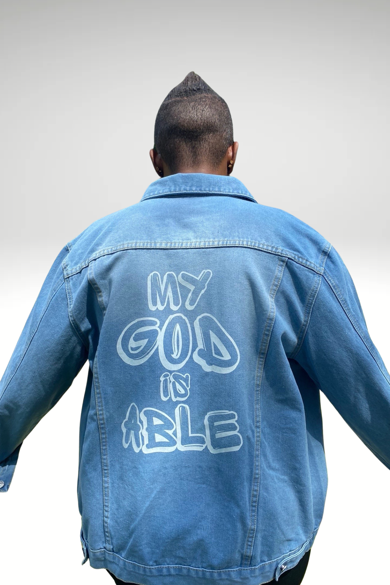 MY GOD IS ABLE WOMENS DENIM JACKET