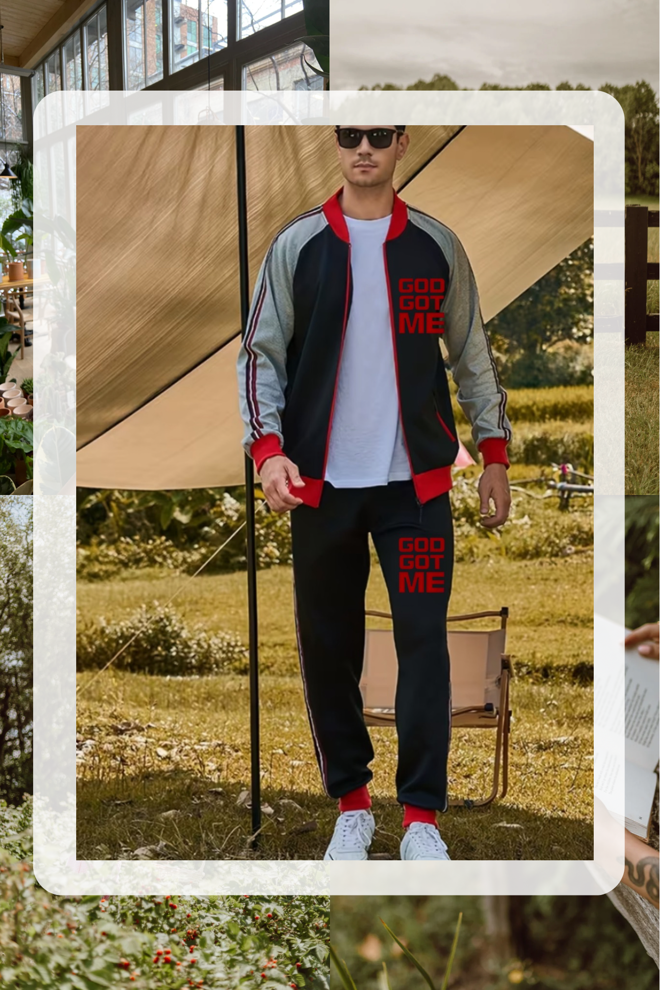 RED VIBES GOD GOT ME SUIT