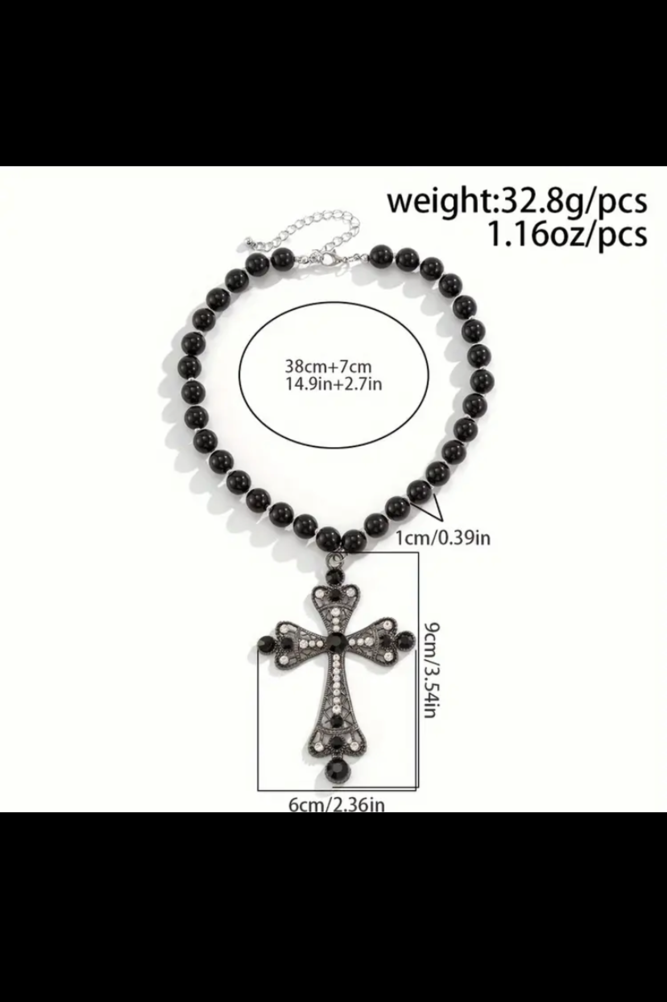 GRACE & PEARL CROSS NECKLACE