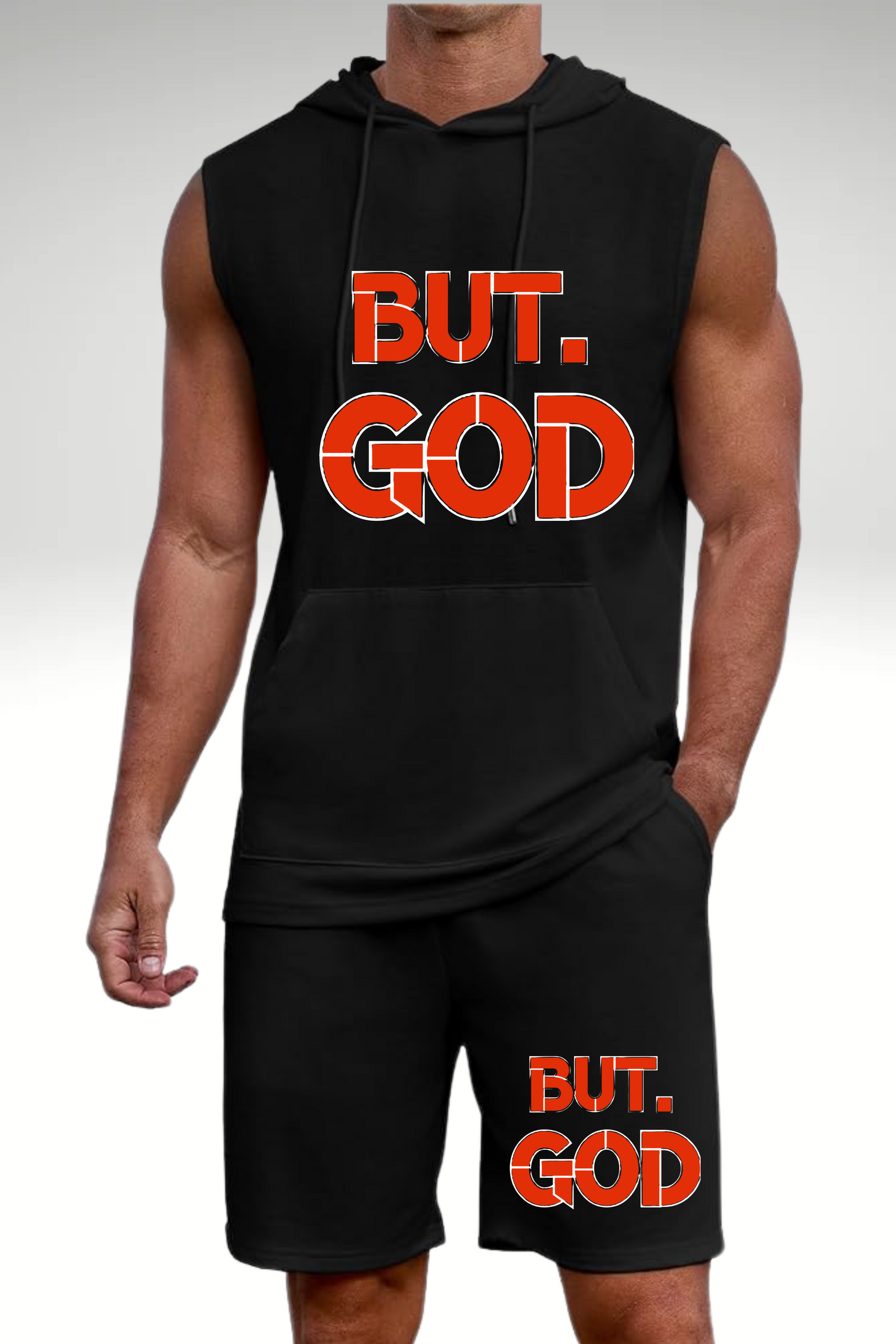 BUT GOD HOODIE SHORT SET
