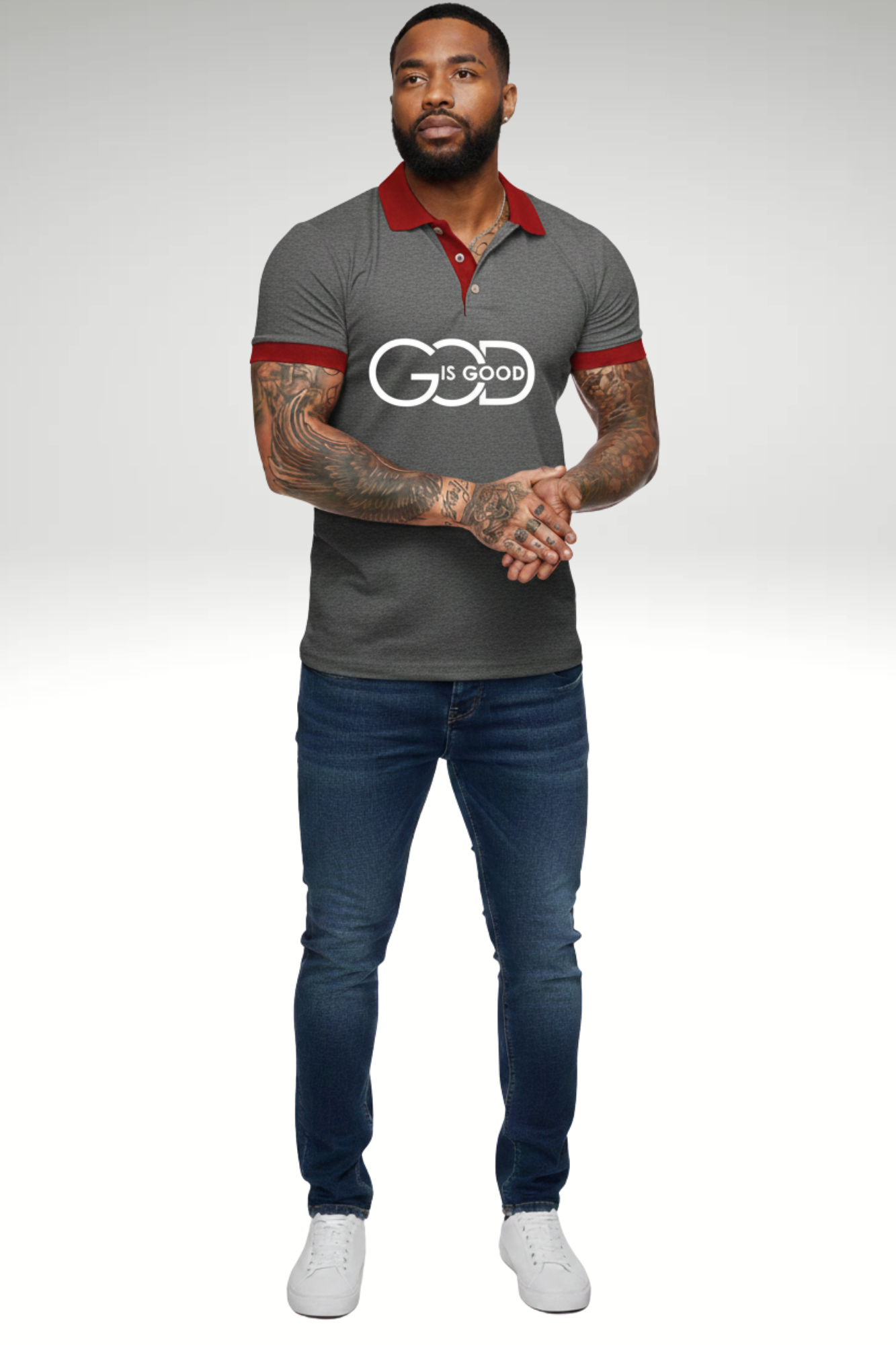 GOD IS GOOD POLO T-SHIRTS