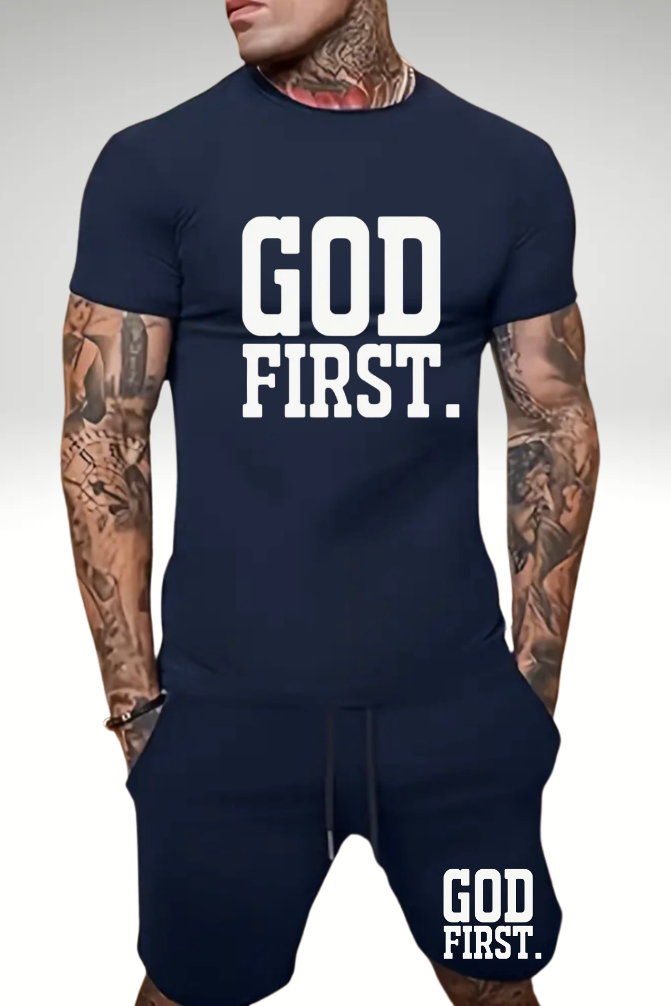 GOD FIRST SHORT SET