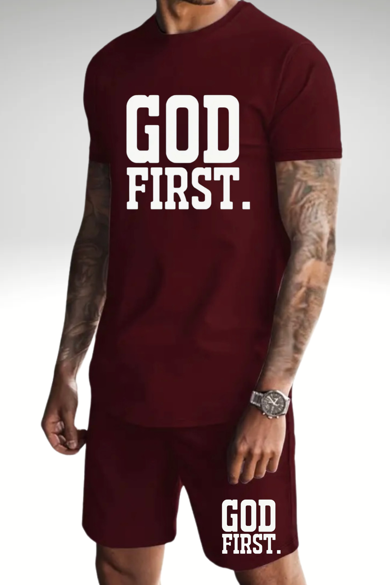 GOD FIRST SHORT SET